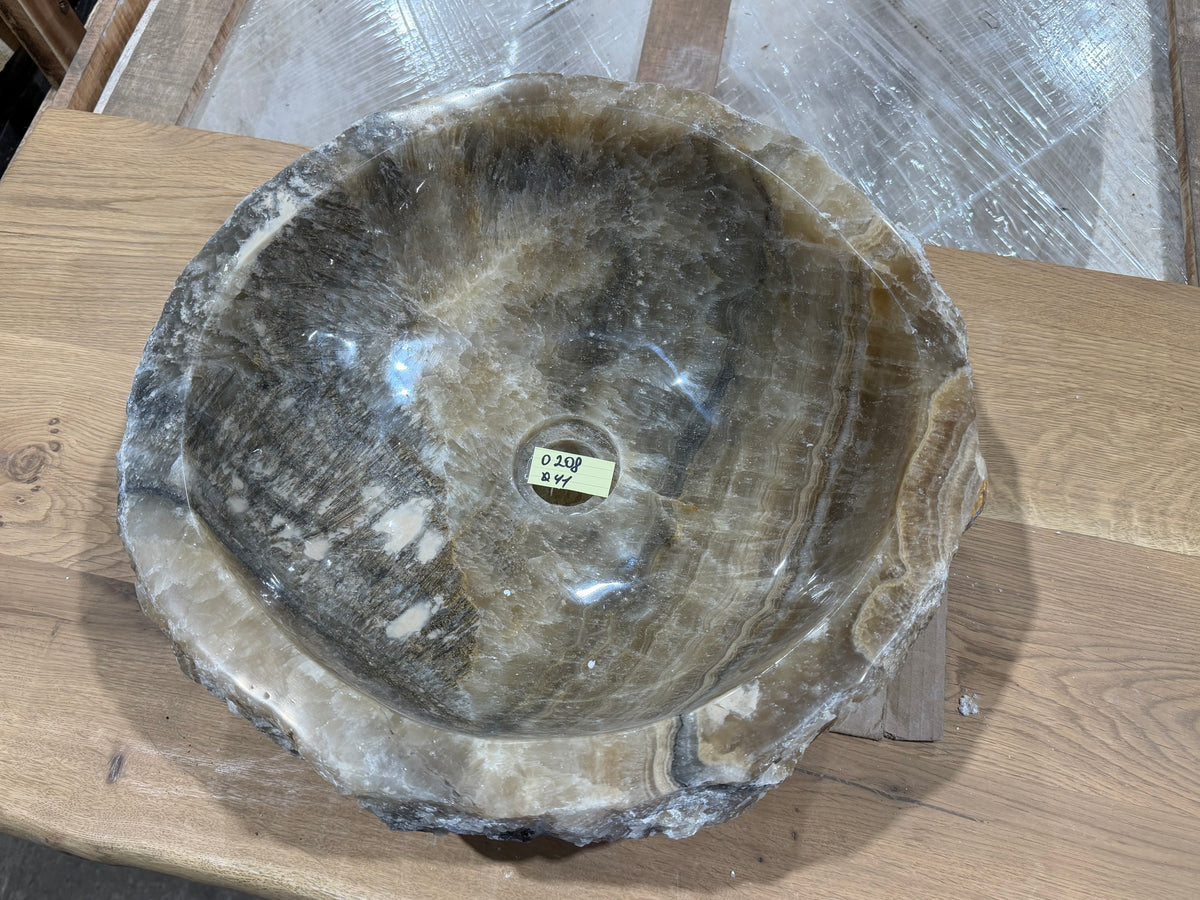 35 - 40cm Waschbecken aus Onyx – Ein echtes Unikat