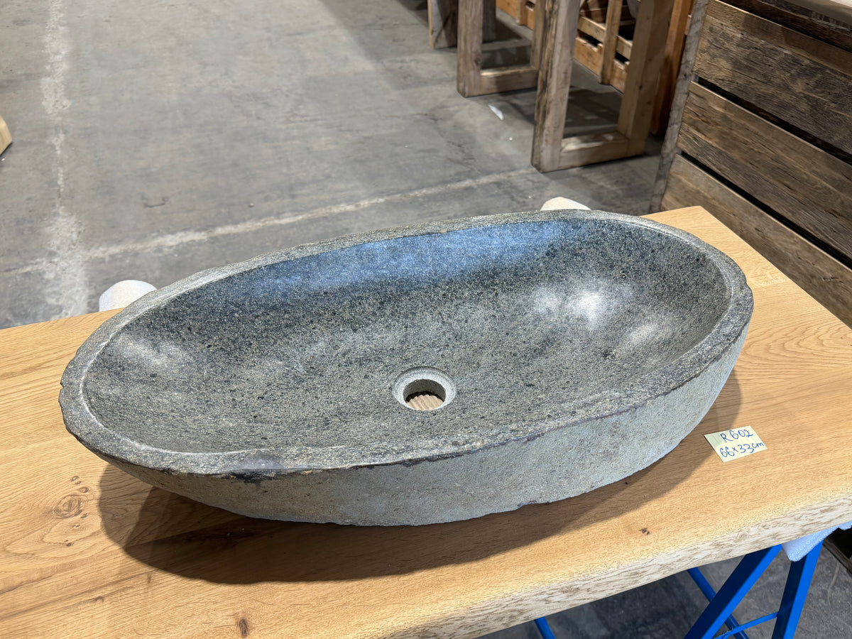 Naturstein Design Waschbecken aus Flussstein in 40-70cm  – Einzigartiges Unikat