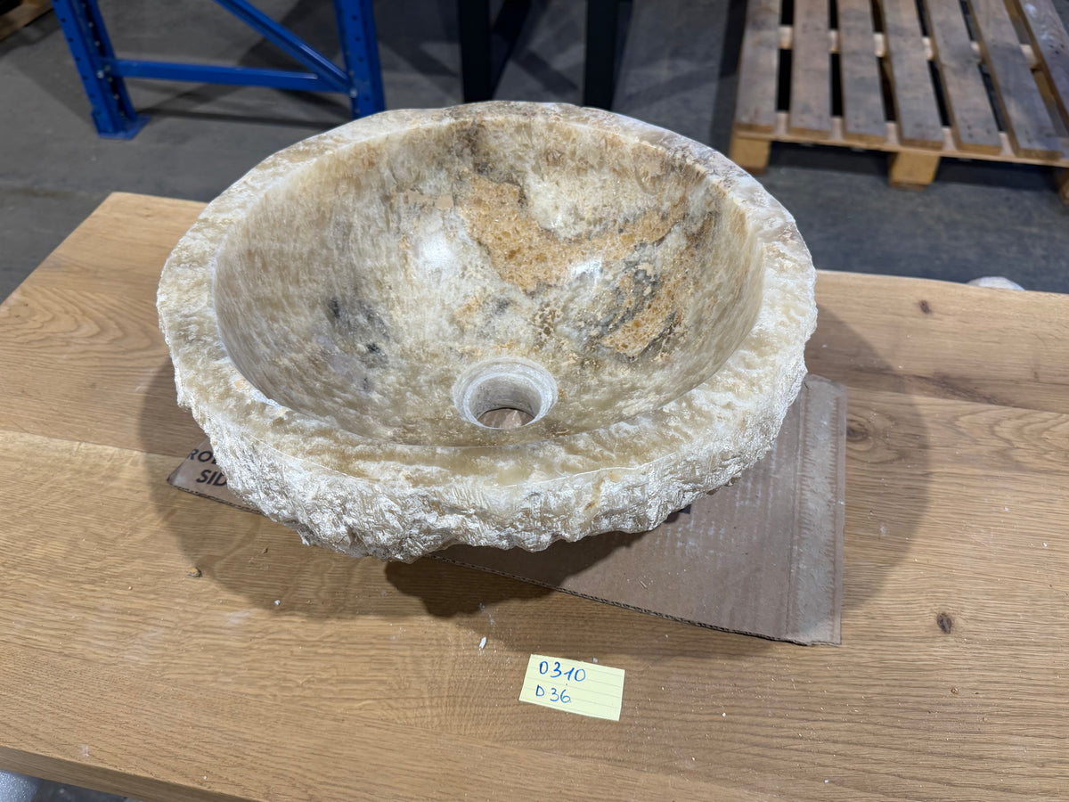 35 - 40cm Waschbecken aus Onyx – Ein echtes Unikat