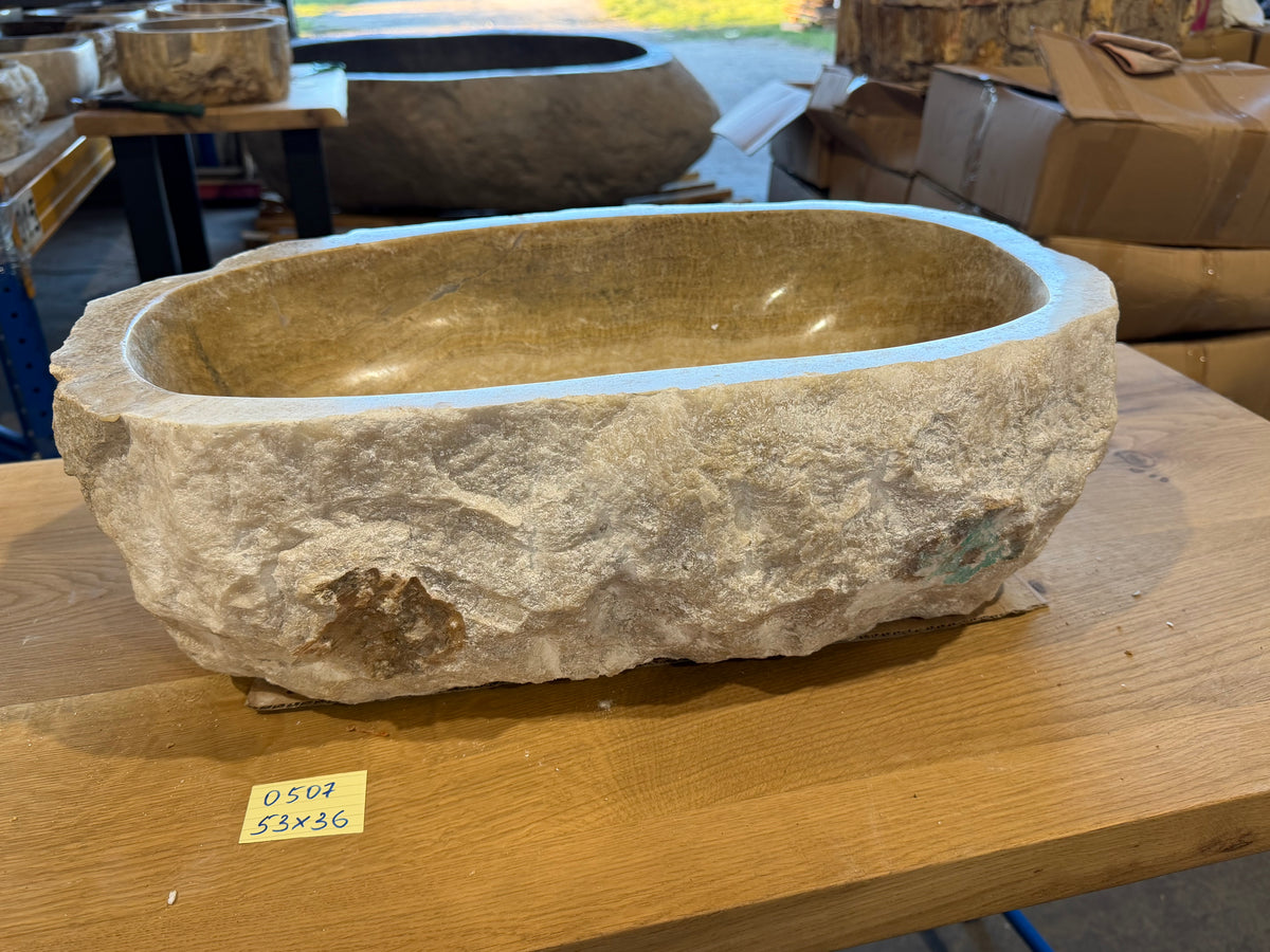 50-55cm Waschbecken aus Onyx – Ein echtes Unikat