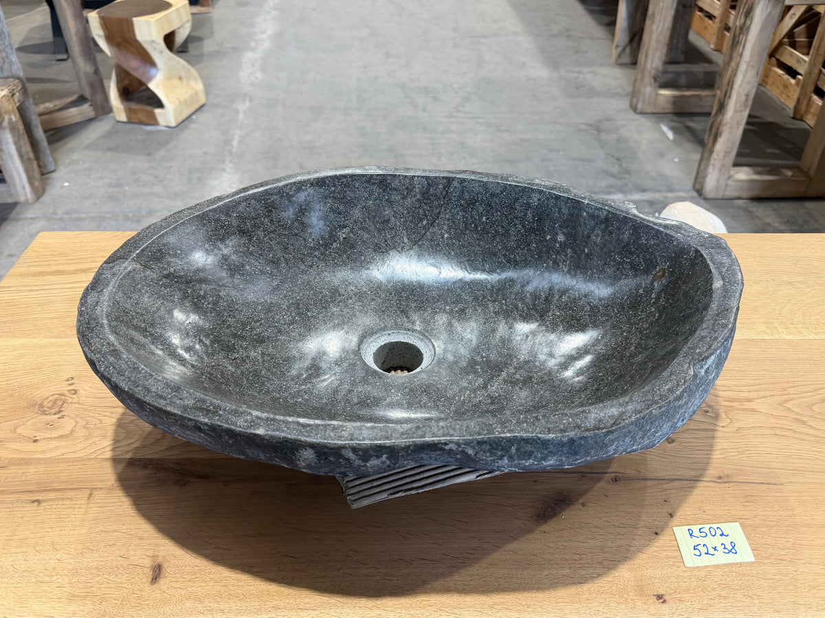 Naturstein Design Waschbecken aus Flussstein in 40-70cm  – Einzigartiges Unikat