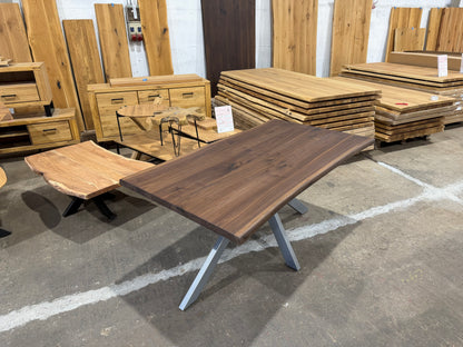 Nussbaum Tisch 160x90 | 4cm dicke | Laciert | Baumkante