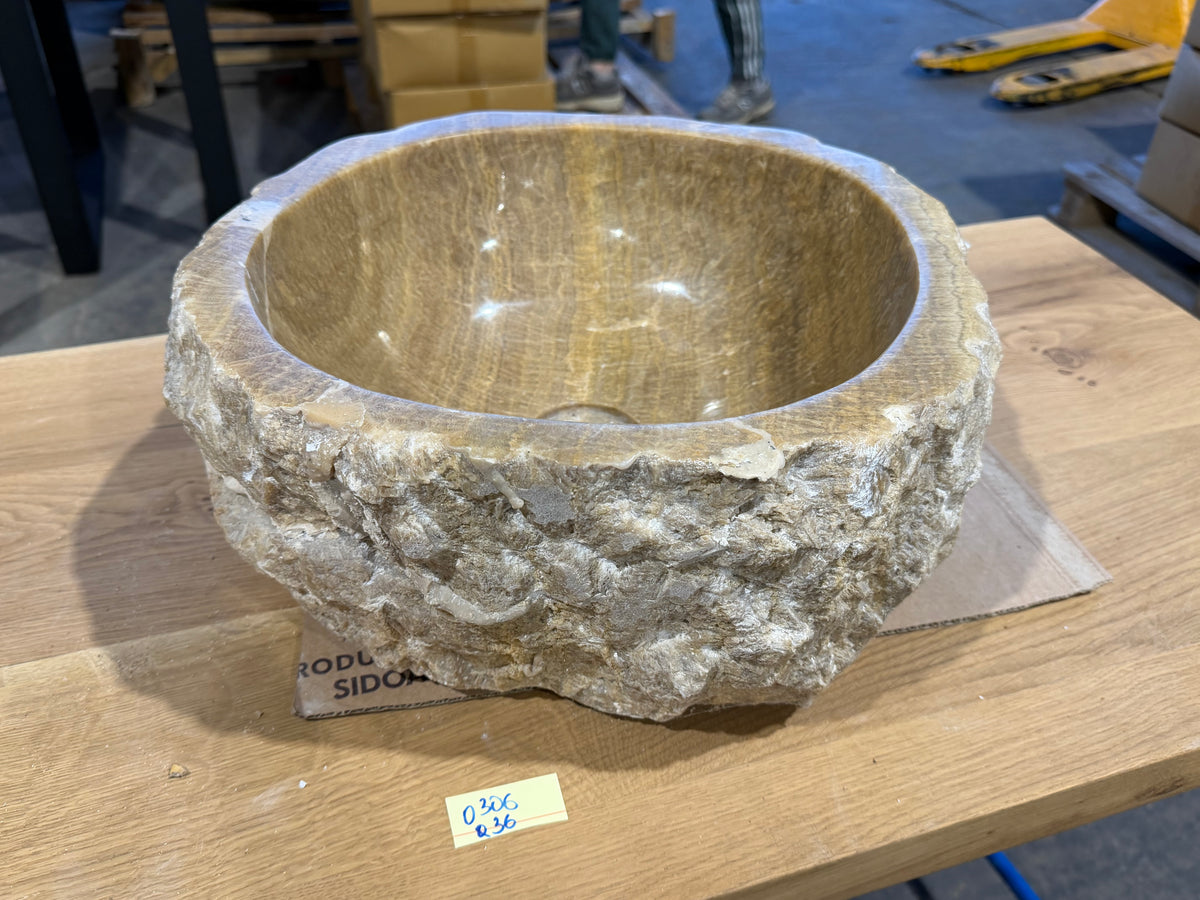 35 - 40cm Waschbecken aus Onyx – Ein echtes Unikat