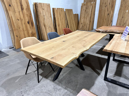 Esstisch Eiche 220x100 Baumkante mit Spider Beine | VollHolz 4cm