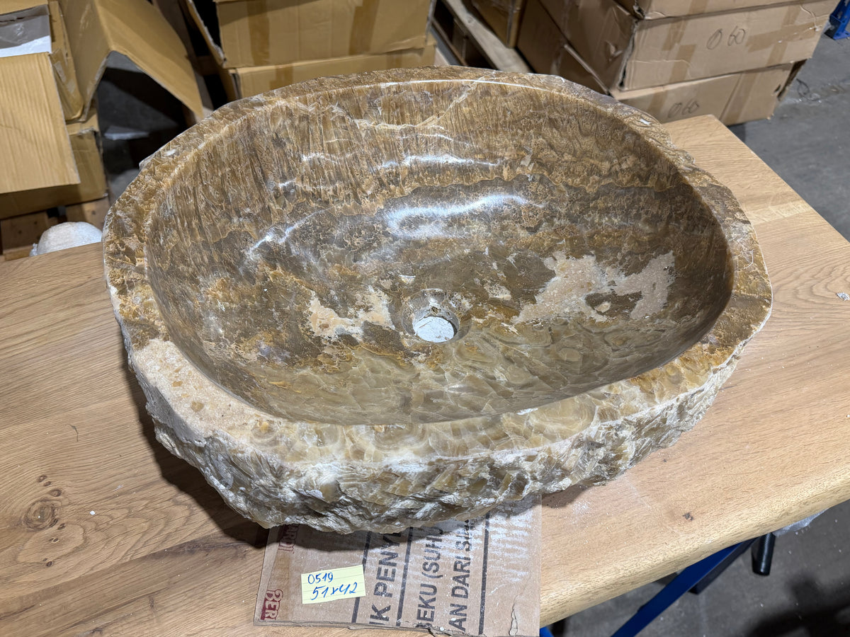 50-55cm Waschbecken aus Onyx – Ein echtes Unikat