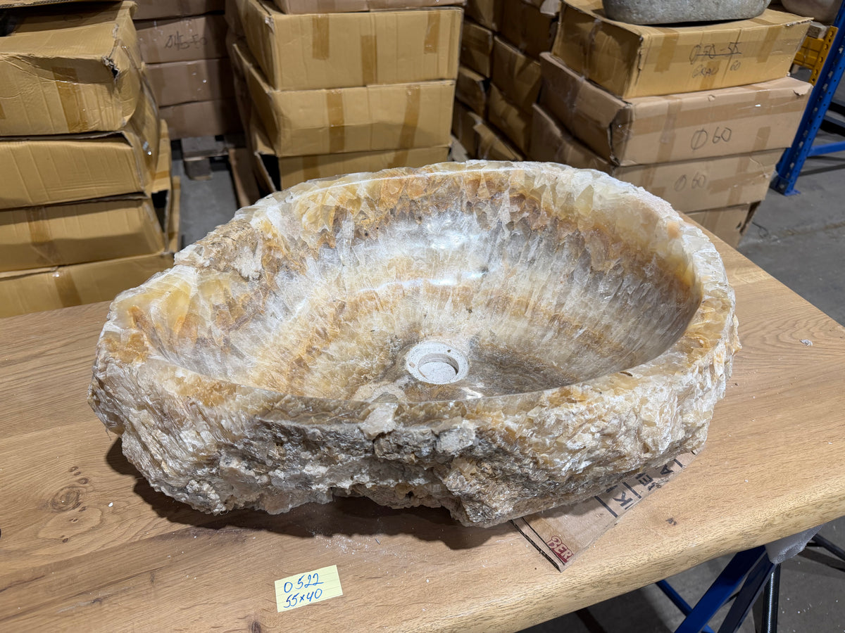 50-55cm Waschbecken aus Onyx – Ein echtes Unikat