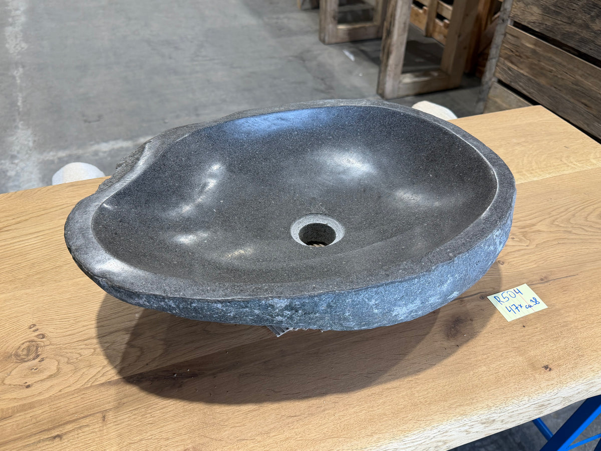 Naturstein Design Waschbecken aus Flussstein in 40-70cm  – Einzigartiges Unikat