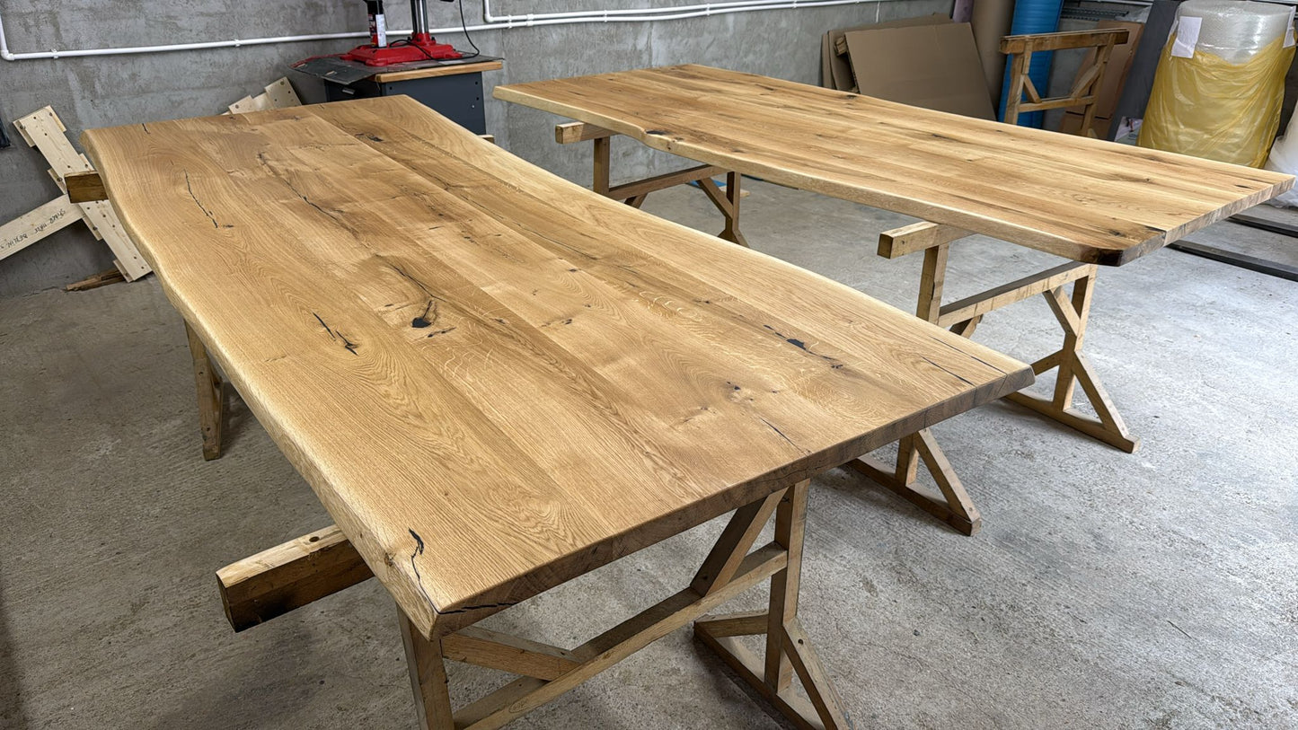 Massive Eiche Tischplatte 4cm dicke „Naturkante Premium“