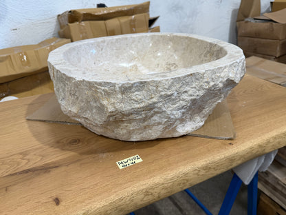 35-45cm Naturstein Waschbecken aus Beige Marmor – Stein Struktur