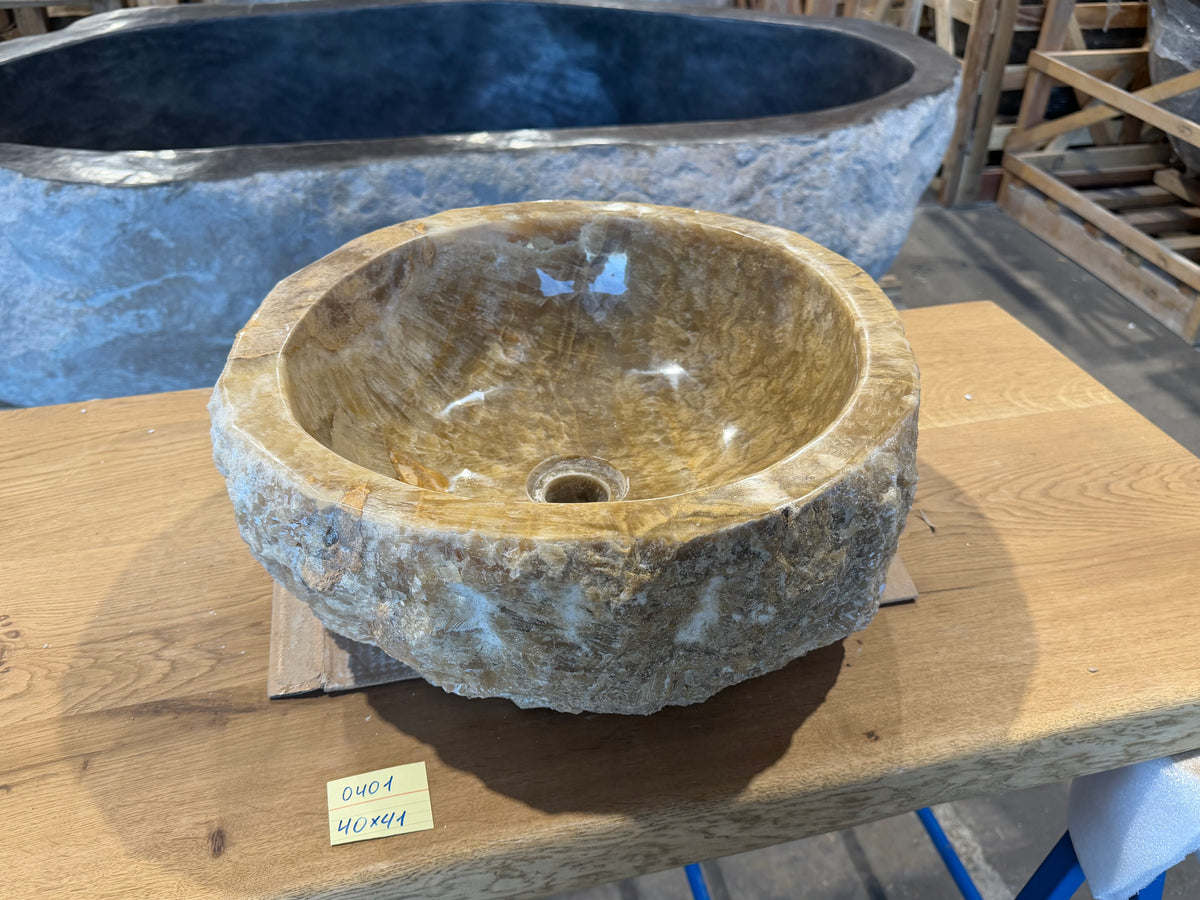 35 - 40cm Waschbecken aus Onyx – Ein echtes Unikat