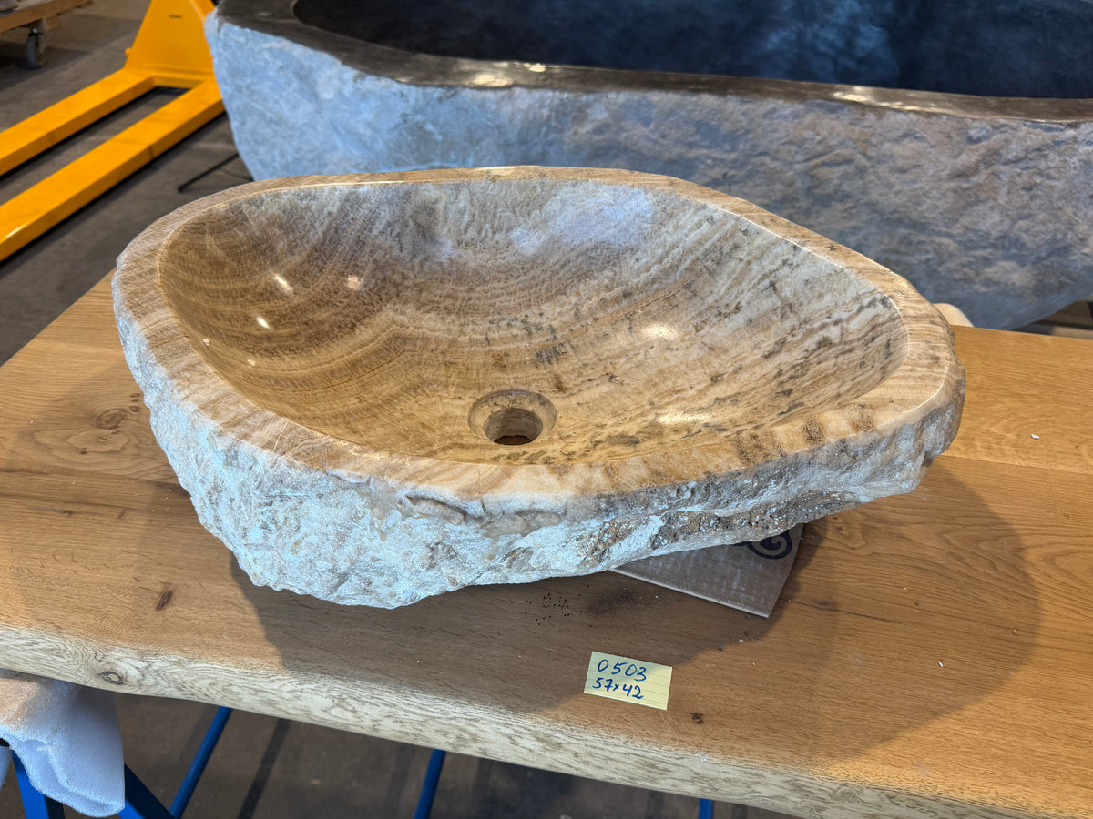 55-65cm Waschbecken aus Onyx – Ein echtes Unikat