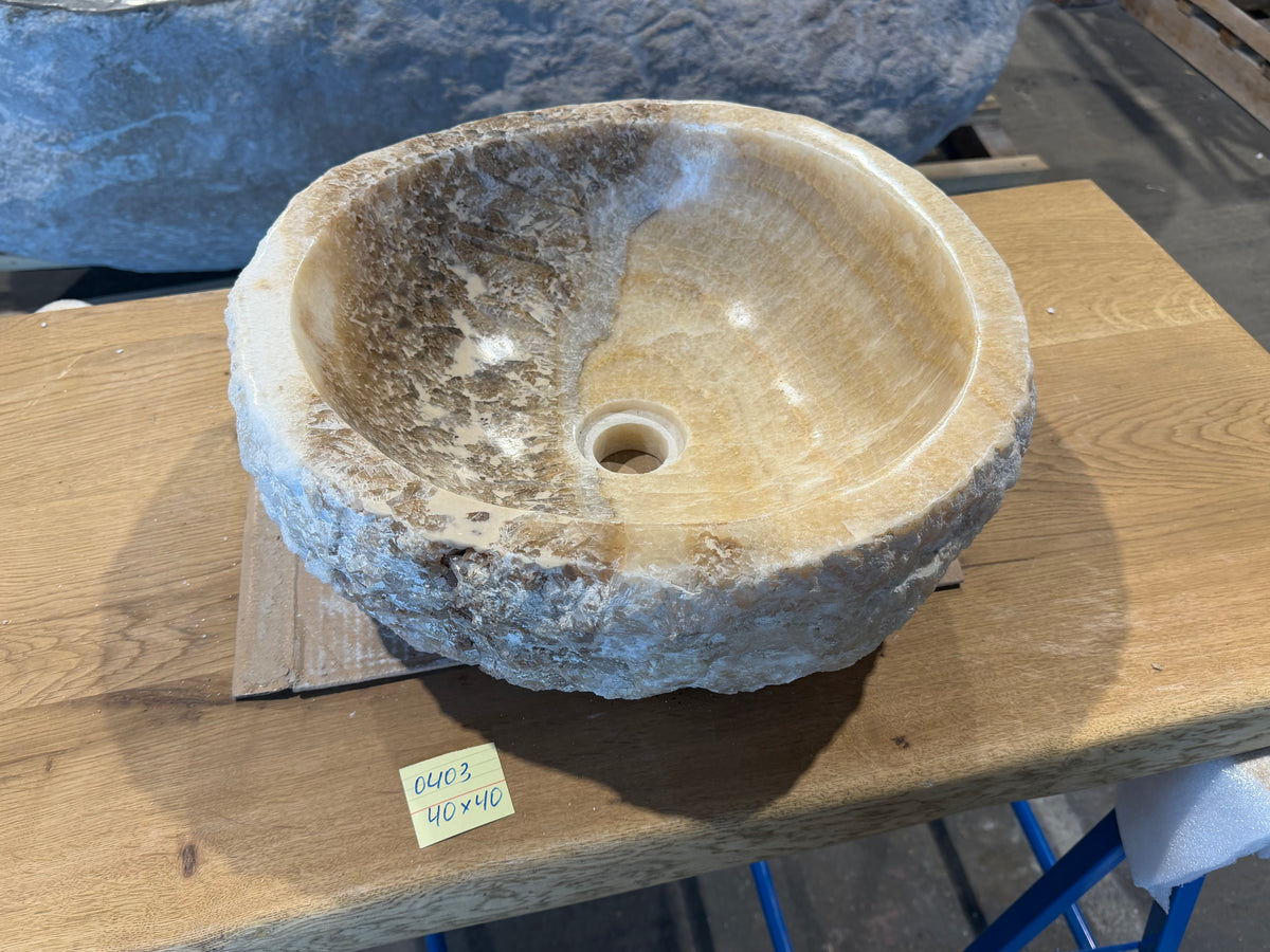 35 - 40cm Waschbecken aus Onyx – Ein echtes Unikat