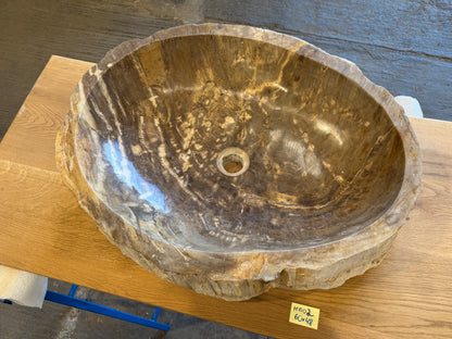60cm Waschbecken aus versteinertem Holz – Ein Kunstwerk der Natur seit Millionen von Jahren