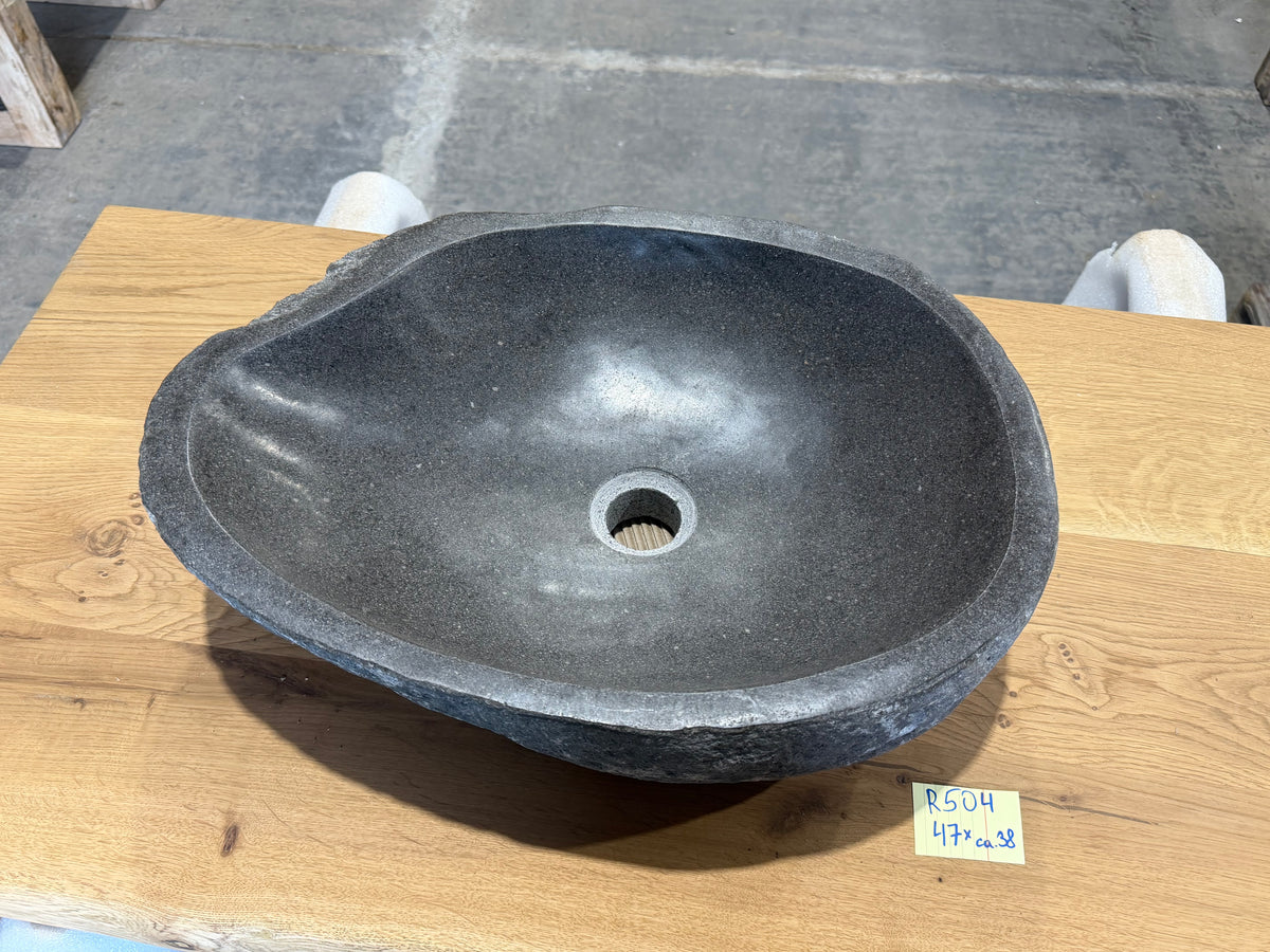 Naturstein Design Waschbecken aus Flussstein in 40-70cm  – Einzigartiges Unikat