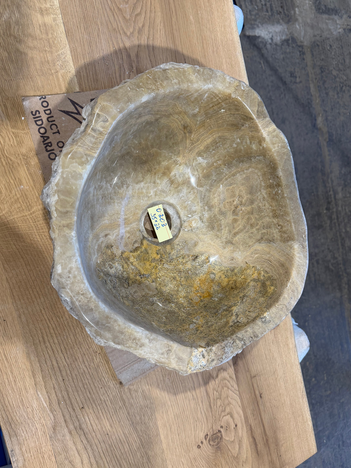 35 - 40cm Waschbecken aus Onyx – Ein echtes Unikat