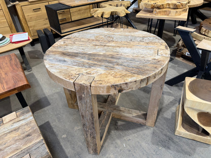 Runder Tisch aus massiver Alteiche – Ø 90 cm
