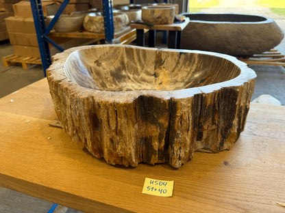 50-55cm Waschbecken aus versteinertem Holz – Ein Kunstwerk der Natur seit Millionen von Jahren