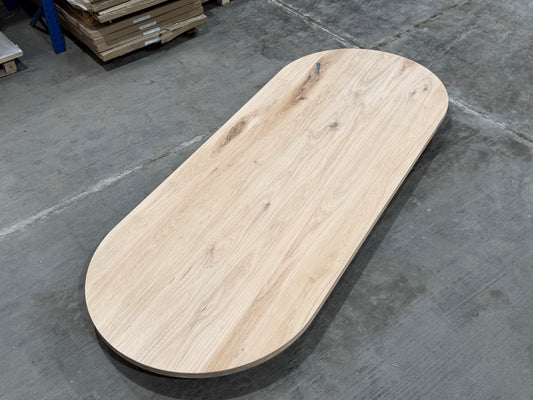 Massive Eichen-Tischplatte „Aurora“ – 300 × 120 cm – 4 cm – Oval
