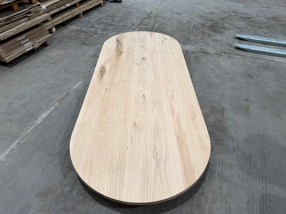 Massive Eichen-Tischplatte „Aurora“ – 300 × 120 cm – 4 cm – Oval