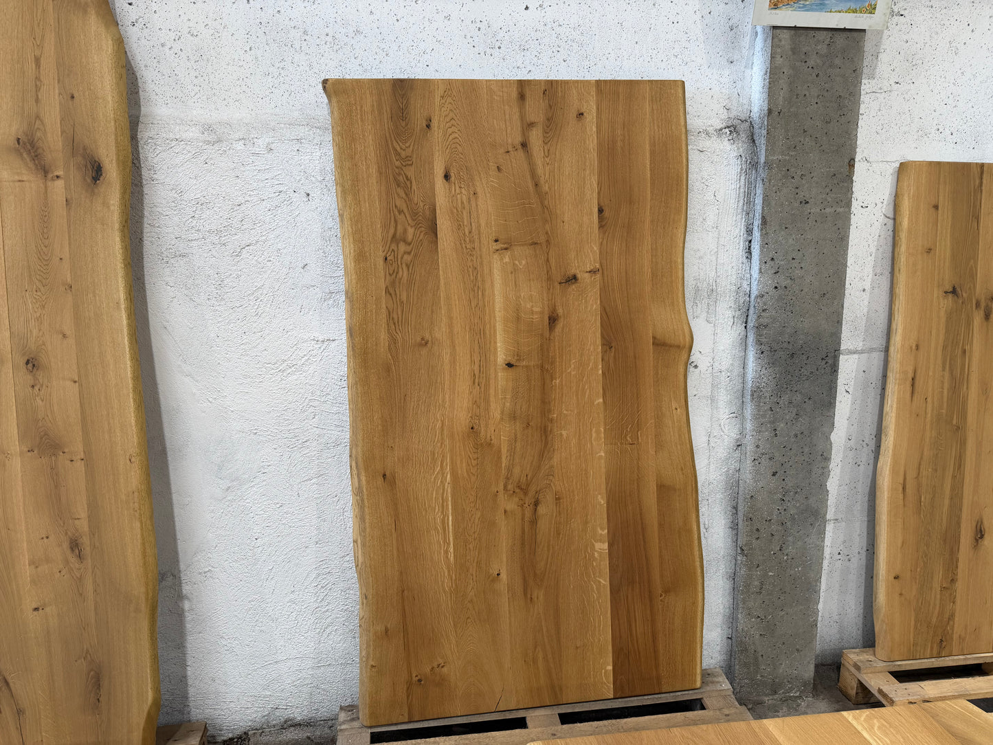 Massiver Eichentisch mit Baumkante – 180 × 100 cm – 4 cm – geölt