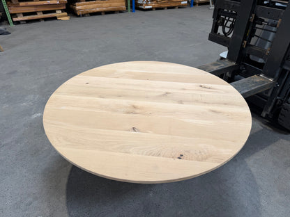 Runde Eiche Tischplatte mit Schweizer Kante – Ø 130 cm