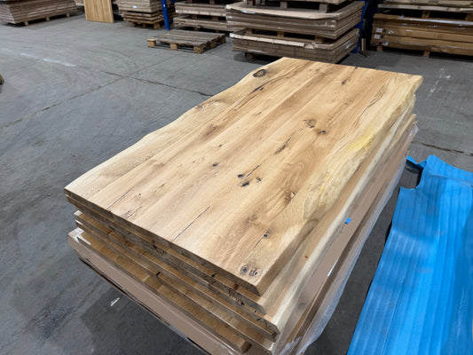Massive Eichenholz-Tischplatte 200 × 100 cm – 4 cm – Naturkante – Geölt – Sofort verfügbar