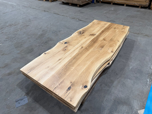 Massive Eichenholz-Tischplatte 240 × 100 cm – 4 cm – Naturkante – Geölt – Sofort verfügbar