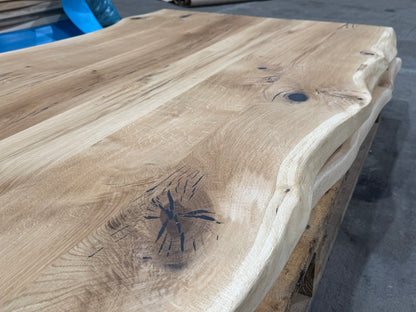 Massive Eichenholz-Tischplatte 240 × 100 cm – 4 cm – Naturkante – Geölt – Sofort verfügbar