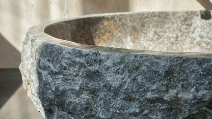 Luxuriöses Naturstein Waschbecken aus Marble Grey Marmor – Ein echtes Unikat