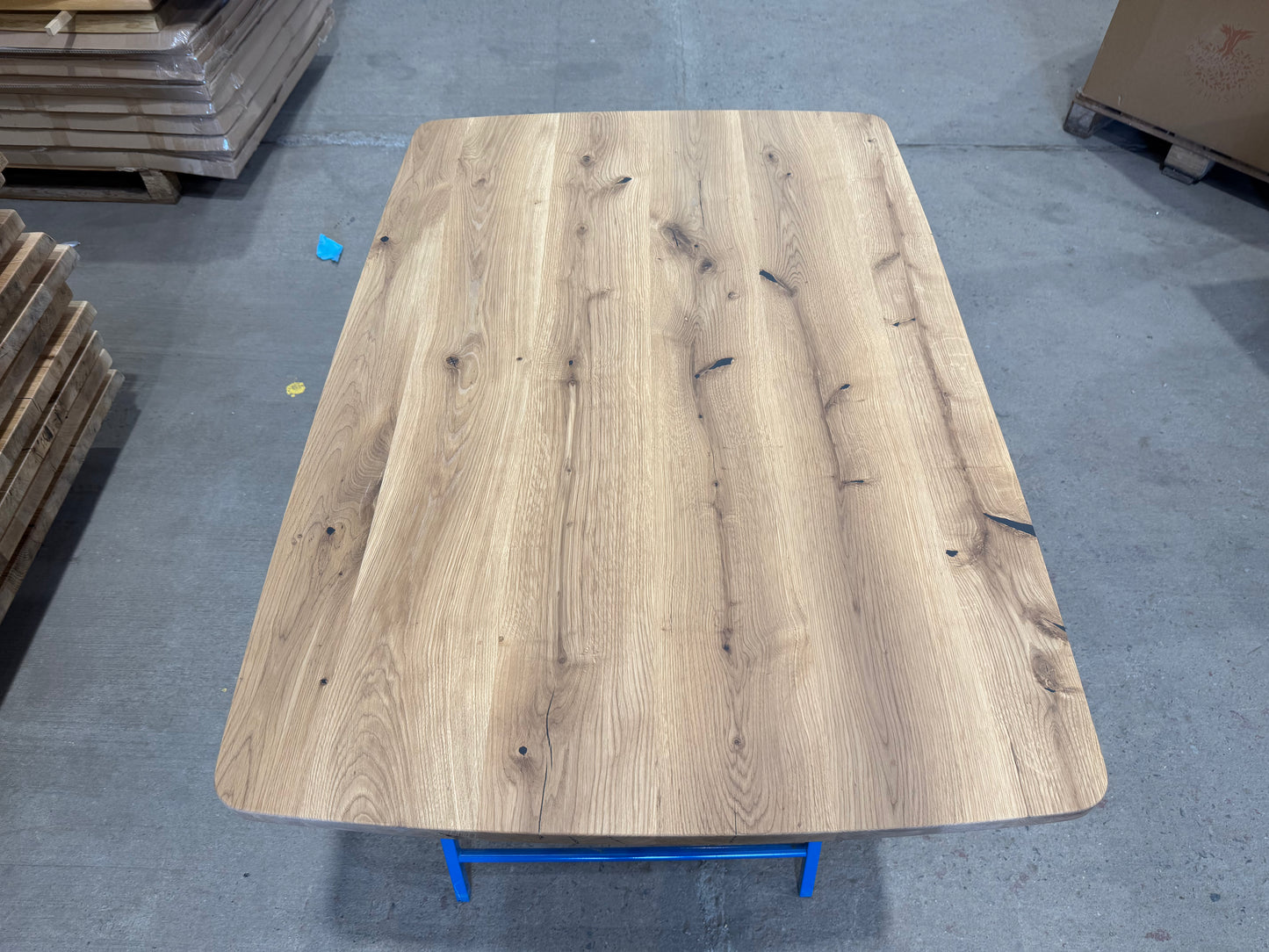 Massive Eiche Tischplatte 120 × 80 × 4 cm – geölt mit breiter Schweizer Kante & abgerundeten Ecken