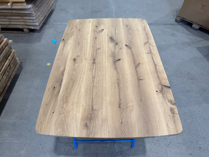 Massive Eiche Tischplatte 120 × 80 × 4 cm – geölt mit breiter Schweizer Kante & abgerundeten Ecken
