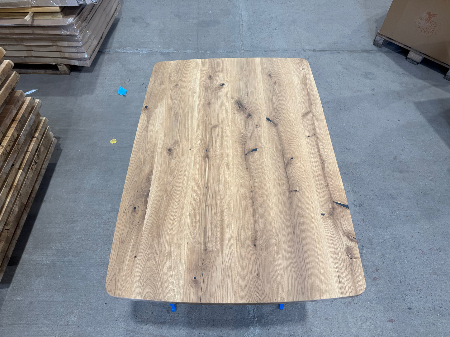 Massive Eiche Tischplatte 120 × 80 × 4 cm – geölt mit breiter Schweizer Kante & abgerundeten Ecken