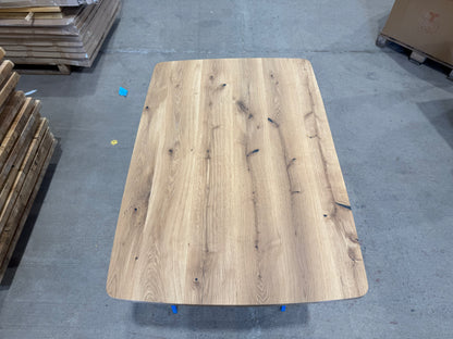 Massive Eiche Tischplatte 120 × 80 × 4 cm – geölt mit breiter Schweizer Kante & abgerundeten Ecken