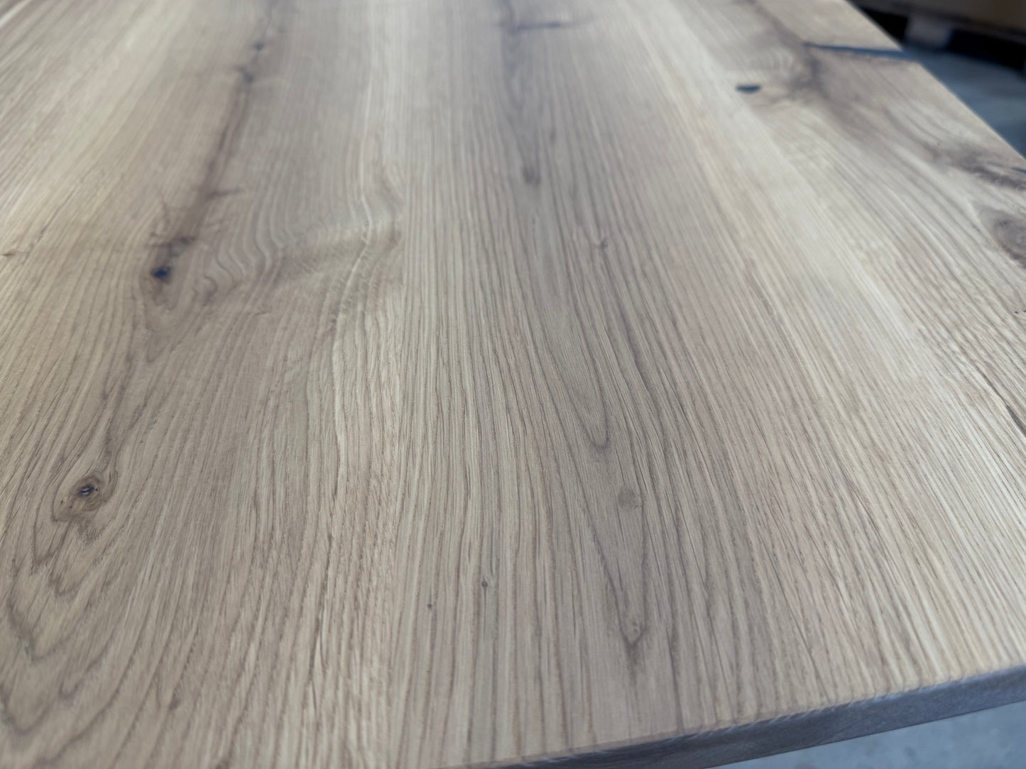 Massive Eiche Tischplatte 120 × 80 × 4 cm – geölt mit breiter Schweizer Kante & abgerundeten Ecken