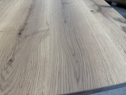 Massive Eiche Tischplatte 120 × 80 × 4 cm – geölt mit breiter Schweizer Kante & abgerundeten Ecken