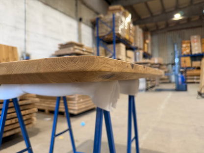 Massive Eiche Tischplatte 120 × 80 × 4 cm – geölt mit breiter Schweizer Kante & abgerundeten Ecken