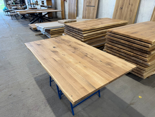 Massive Eiche Tischplatte & Esstisch mit Baumkante – 160 × 90 cm | 2,6 cm geölt