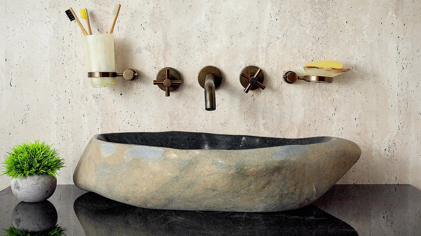 Naturstein Design Waschbecken aus Flussstein – Einzigartiges Unikat