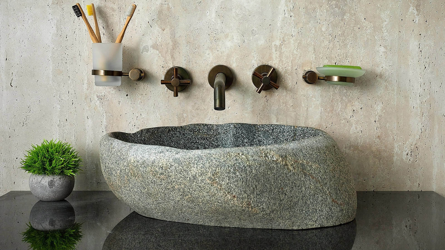 Naturstein Design Waschbecken aus Flussstein – Einzigartiges Unikat
