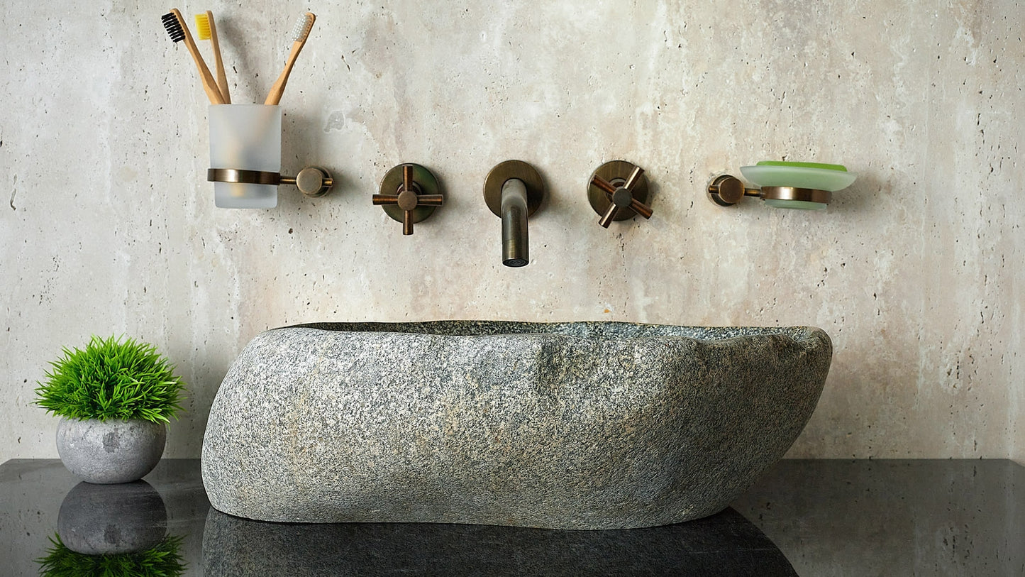 Naturstein Design Waschbecken aus Flussstein – Einzigartiges Unikat
