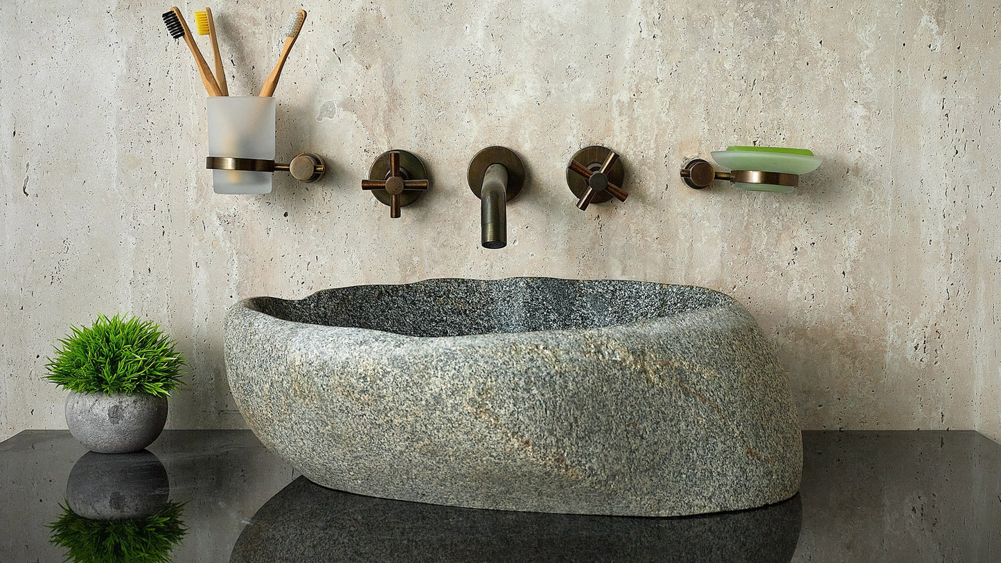 Naturstein Design Waschbecken aus Flussstein – Einzigartiges Unikat