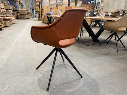 Armlehnstuhl - drehbar - Kunstleder - Cognac Braun - B58|H86|T59cm