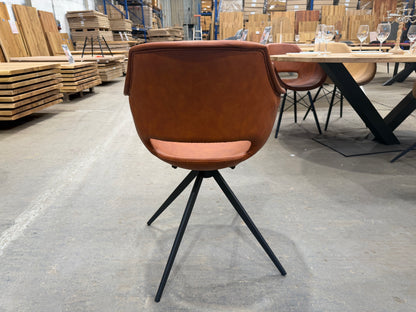 Armlehnstuhl - drehbar - Kunstleder - Cognac Braun - B58|H86|T59cm