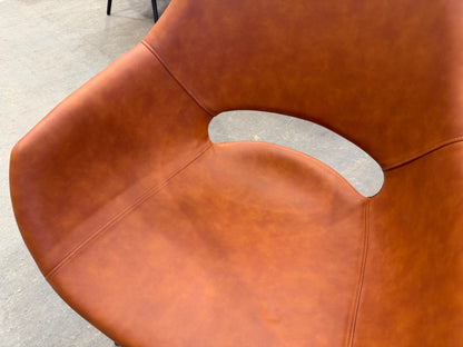 Armlehnstuhl - drehbar - Kunstleder - Cognac Braun - B58|H86|T59cm