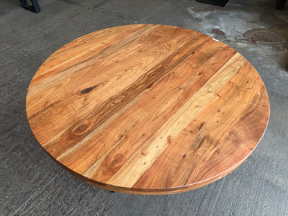 Holztisch Akazie Massiv Rund 110cm mit Spider Gestell